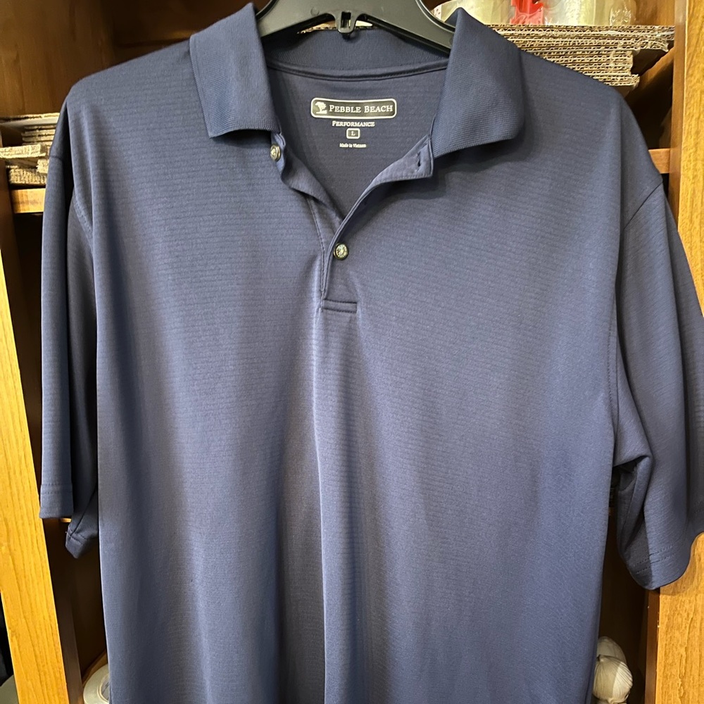Pebble Beach - Men's Size Large - Polo Golf Shirt - Blue
